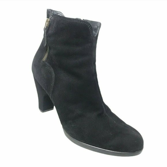 Paul Green Shoes - Paul Green Black Suede Ankle Boots Booties